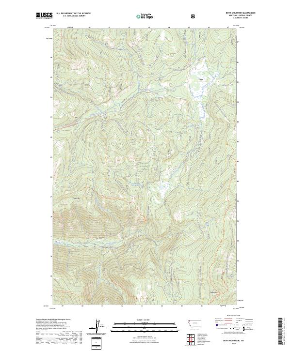 Davis Mountain, MT — USGS 7.5-minute topo (2024)