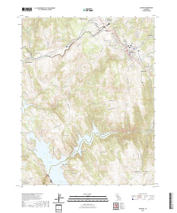 Jackson, CA — USGS 7.5-minute topo (2022)