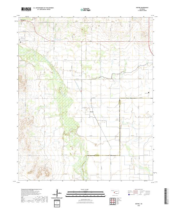 Hester, OK — USGS 7.5-minute topo (2022)