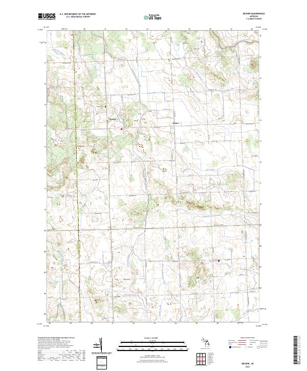 Decker, MI — USGS 7.5-minute topo (2023)