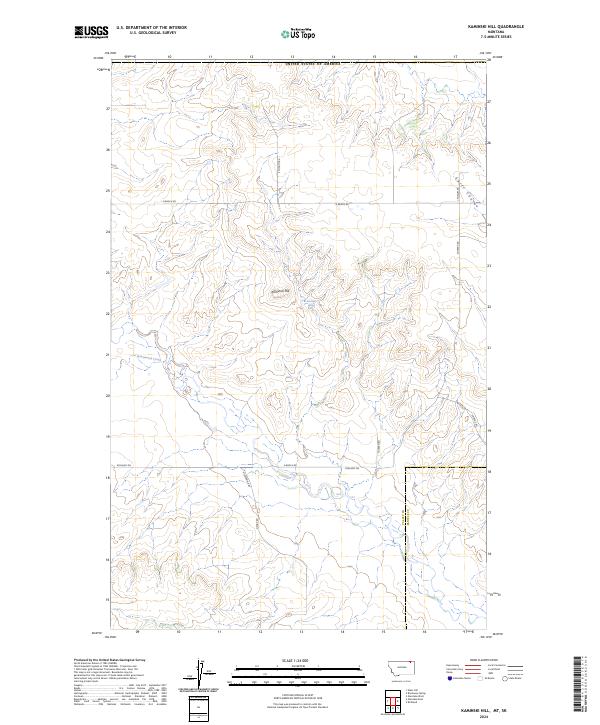 Kaminski Hill, MT-SK — USGS 7.5-minute topo (2024)