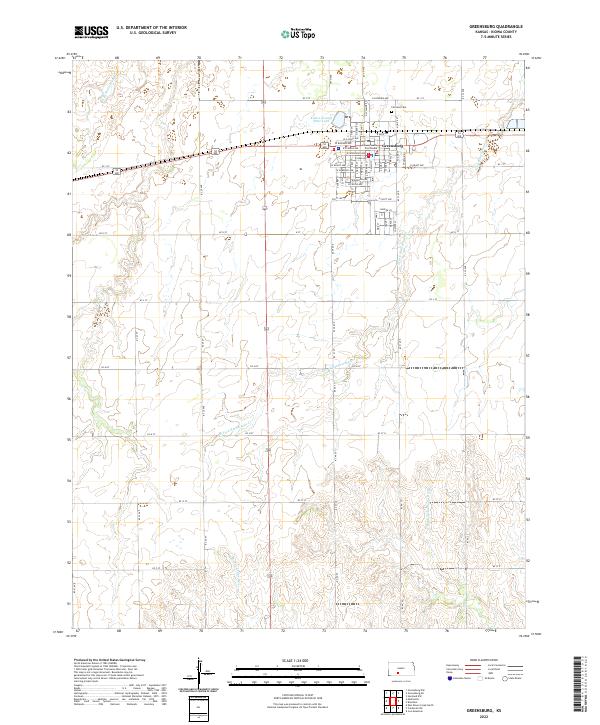 Greensburg, KS — USGS 7.5-minute topo (2022)