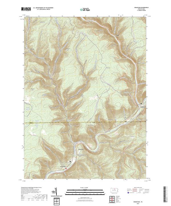 Cedar Run, PA — USGS 7.5-minute topo (2023)