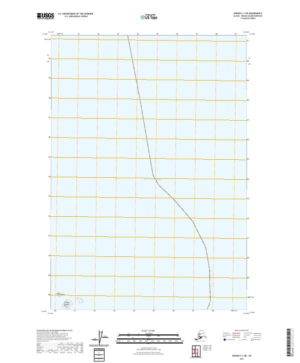 Kodiak C-1 NE, AK — USGS 7.5-minute topo (2021)