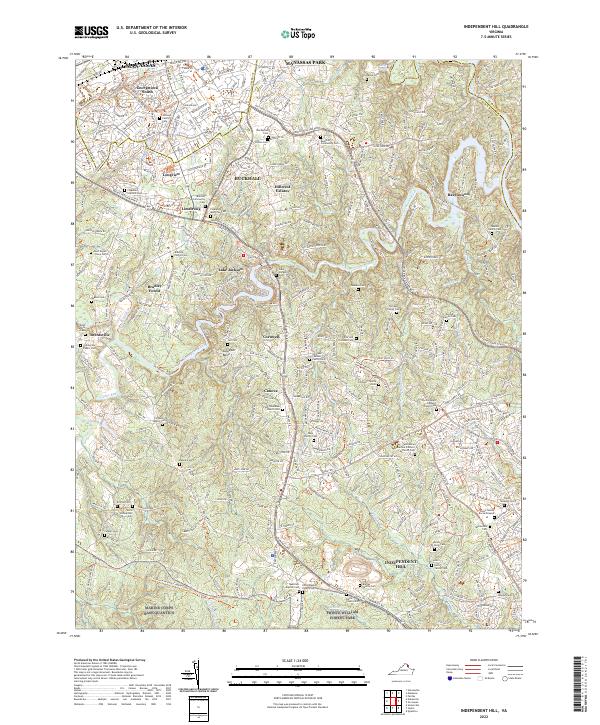 Independent Hill, VA — USGS 7.5-minute topo (2022)