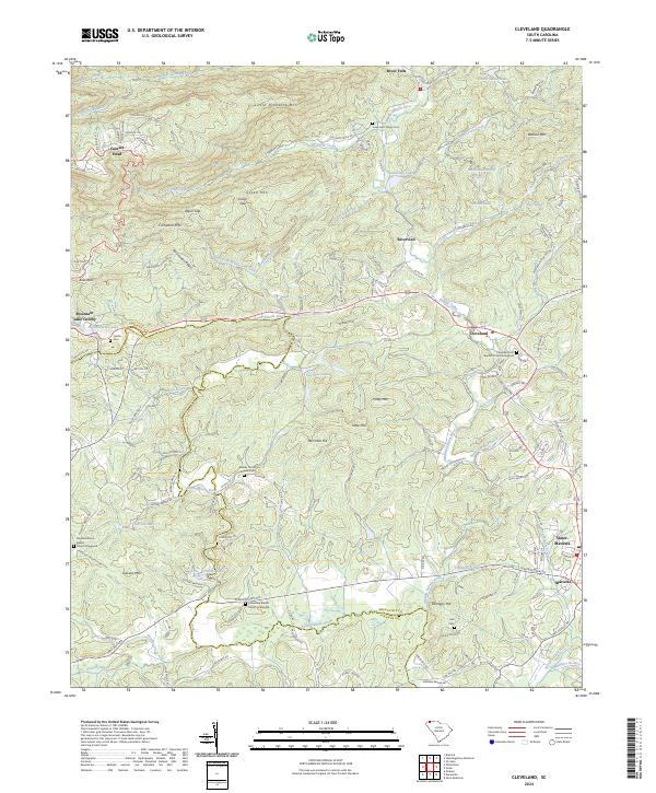 Cleveland, SC — USGS 7.5-minute topo (2024)