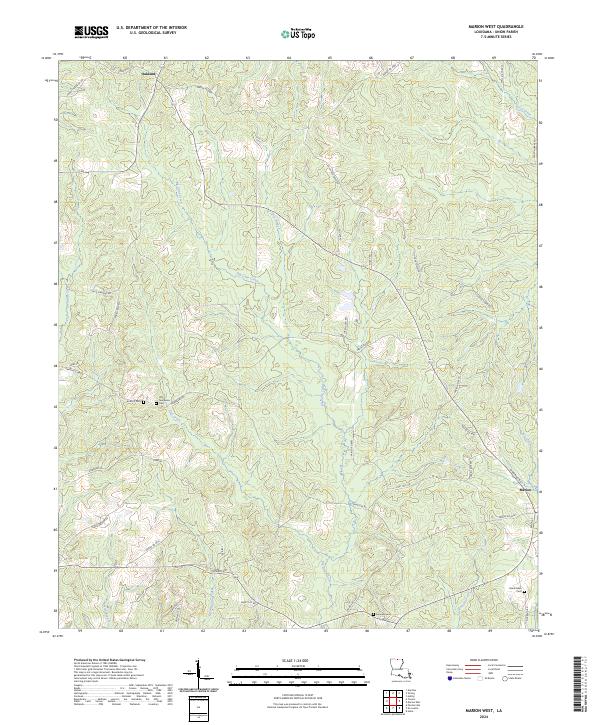 Marion West, LA — USGS 7.5-minute topo (2024)