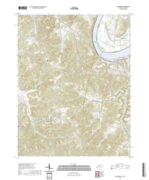 Cloverport, KY-IN — USGS 7.5-minute topo (2022)
