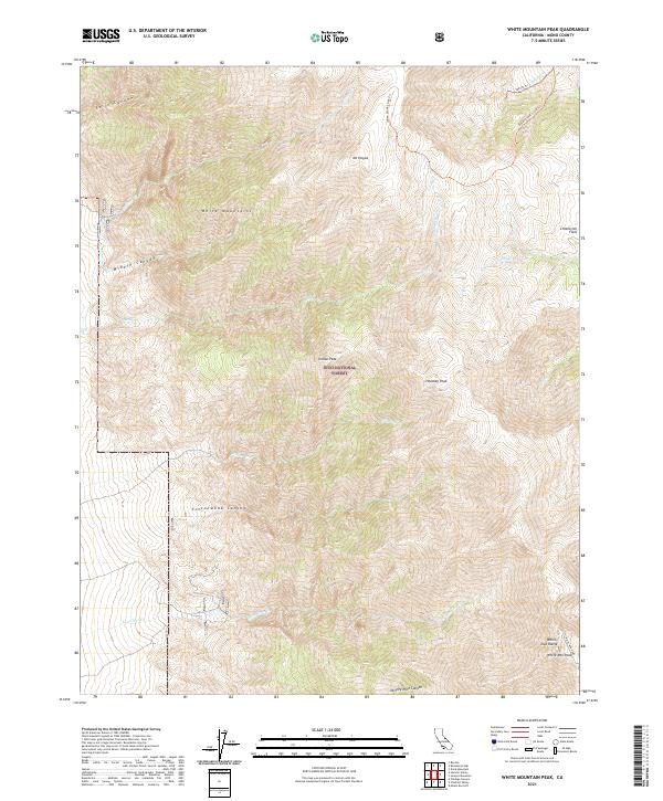 White Mountain Peak, CA — USGS 7.5-minute topo (2021)