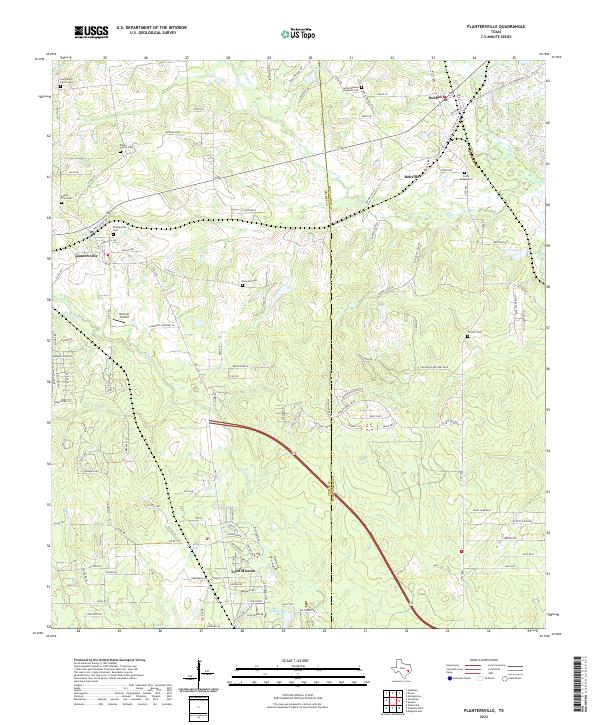 Plantersville, TX — USGS 7.5-minute topo (2022)