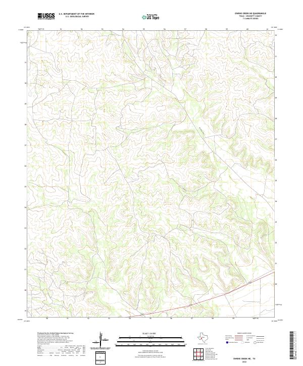 Owens Creek NE, TX — USGS 7.5-minute topo (2022)
