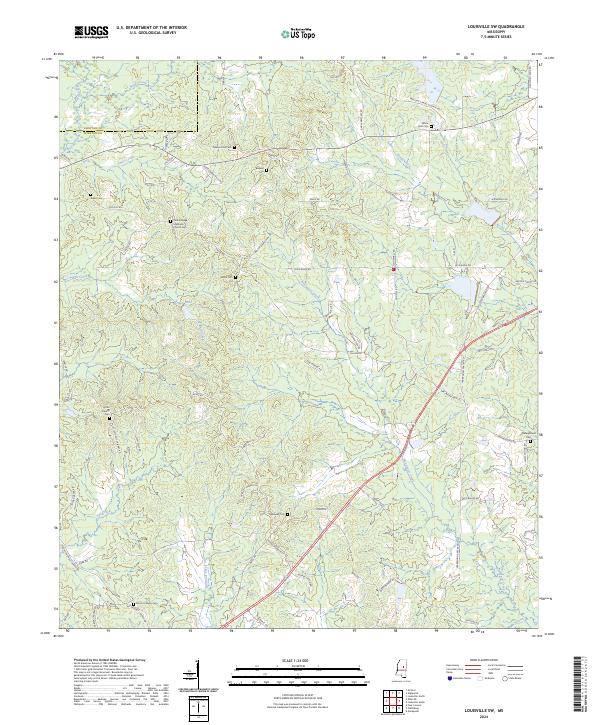 Louisville SW, MS — USGS 7.5-minute topo (2024)