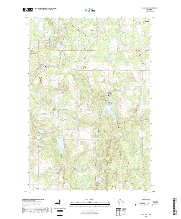 Clam Falls, WI — USGS 7.5-minute topo (2022)