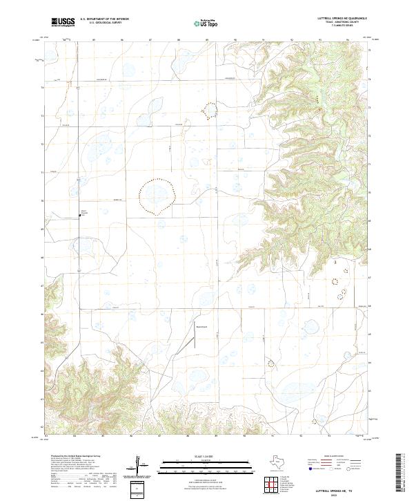 Luttrell Springs NE, TX — USGS 7.5-minute topo (2022)