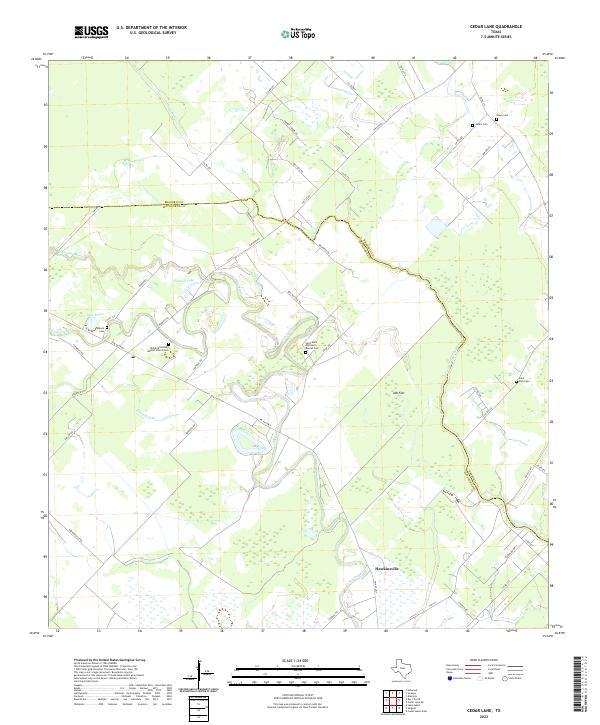 Cedar Lane, TX — USGS 7.5-minute topo (2022)