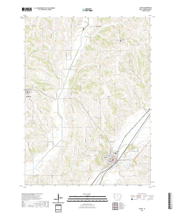 Logan, IA — USGS 7.5-minute topo (2022)