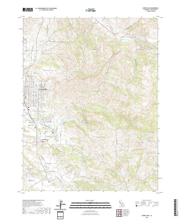 Lower Lake, CA — USGS 7.5-minute topo (2021)
