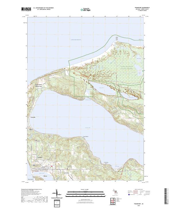 Frankfort, MI — USGS 7.5-minute topo (2023)