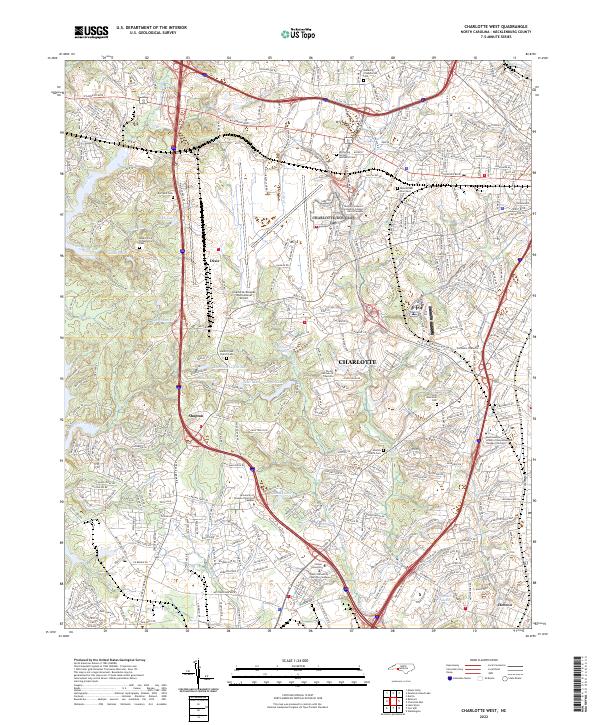 Charlotte West, NC — USGS 7.5-minute topo (2022)
