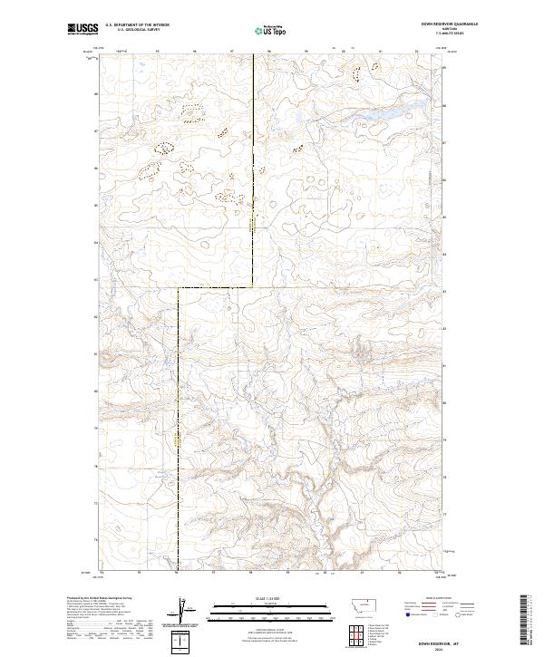 Down Reservoir, MT — USGS 7.5-minute topo (2024)