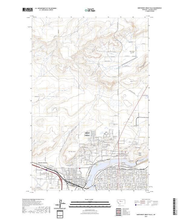 Northwest Great Falls, MT — USGS 7.5-minute topo (2024)