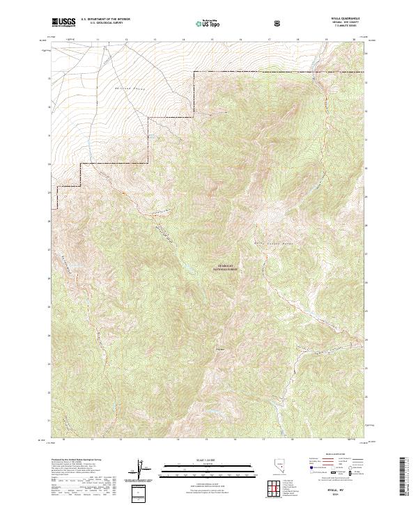 Nyala, NV — USGS 7.5-minute topo (2021)