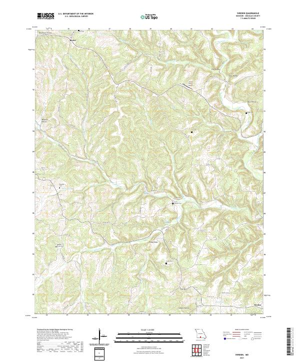 Sweden, MO — USGS 7.5-minute topo (2021)