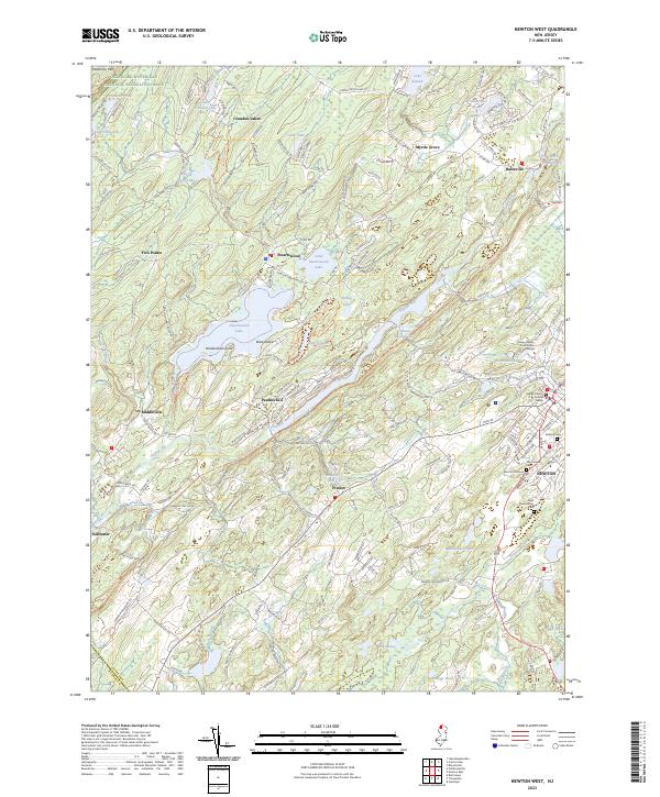 Newton West, NJ — USGS 7.5-minute topo (2023)