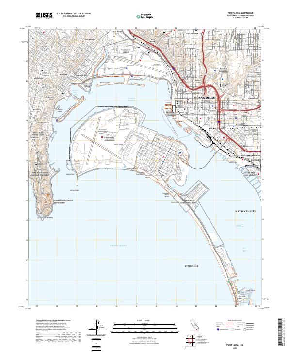 Point Loma, CA — USGS 7.5-minute topo (2021)