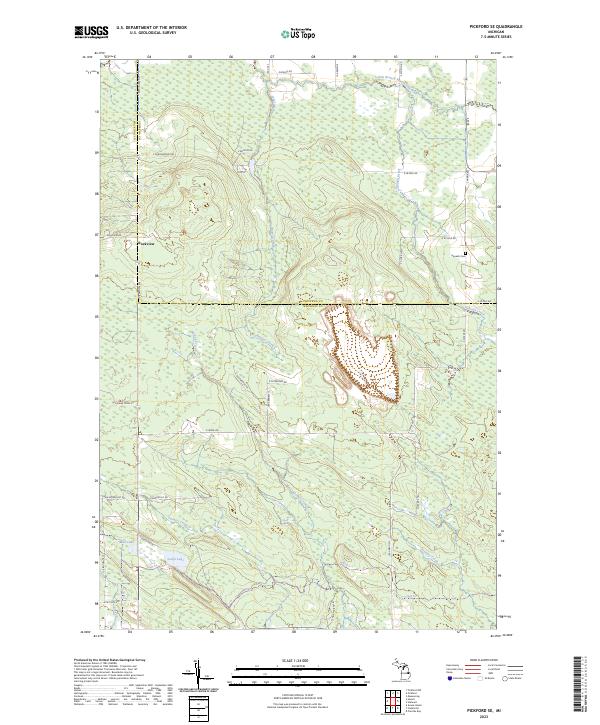 Pickford SE, MI — USGS 7.5-minute topo (2023)