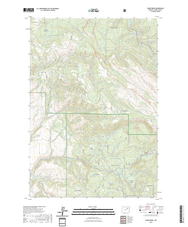 Sharp Ridge, OR — USGS 7.5-minute topo (2023)