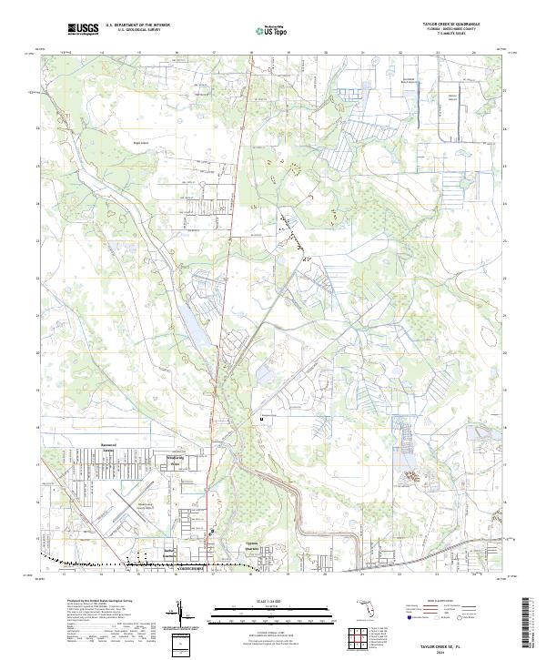 Taylor Creek SE, FL — USGS 7.5-minute topo (2024)
