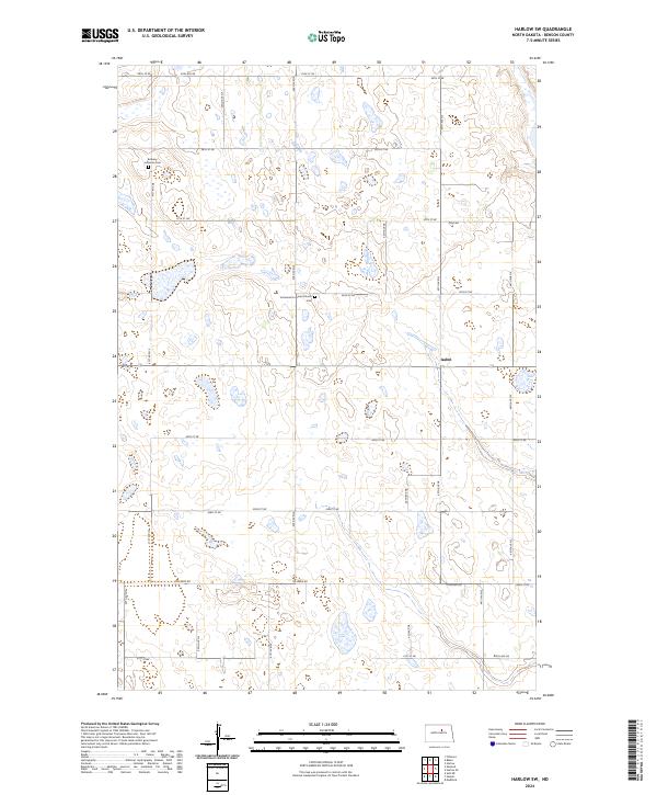 Harlow SW, ND — USGS 7.5-minute topo (2024)