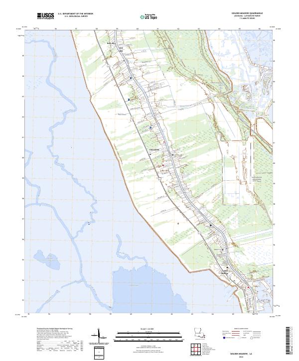 Golden Meadow, LA — USGS 7.5-minute topo (2024)