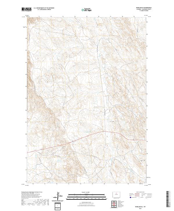 Worland SE, WY — USGS 7.5-minute topo (2021)