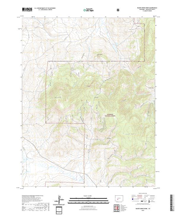 Razor Creek Dome, CO — USGS 7.5-minute topo (2022)