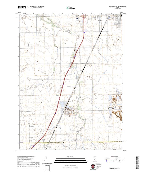 Southwest Pontiac, IL — USGS 7.5-minute topo (2024)