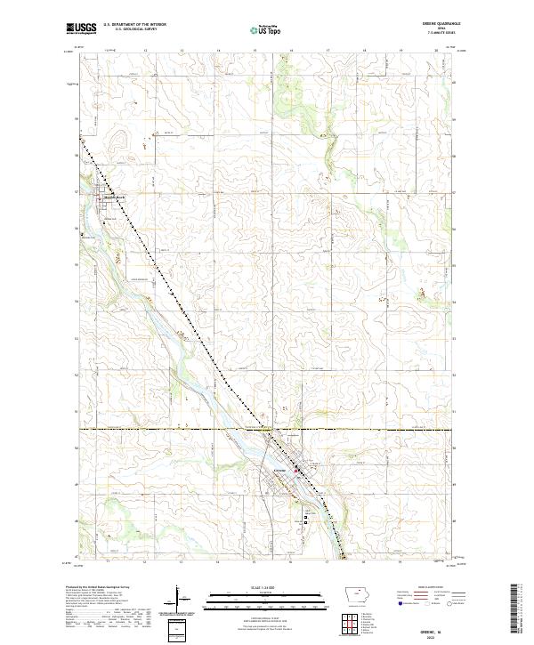 Greene, IA — USGS 7.5-minute topo (2022)