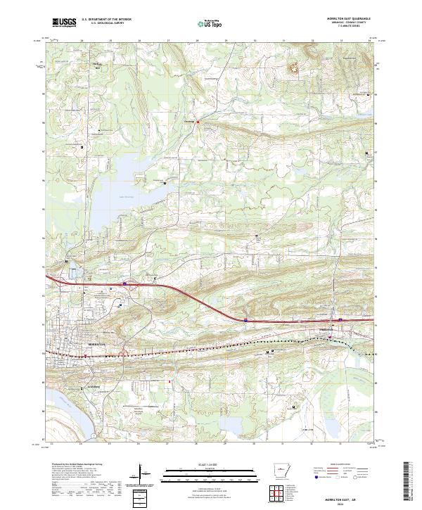 Morrilton East, AR — USGS 7.5-minute topo (2024)