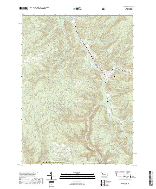 Sheffield, PA — USGS 7.5-minute topo (2023)