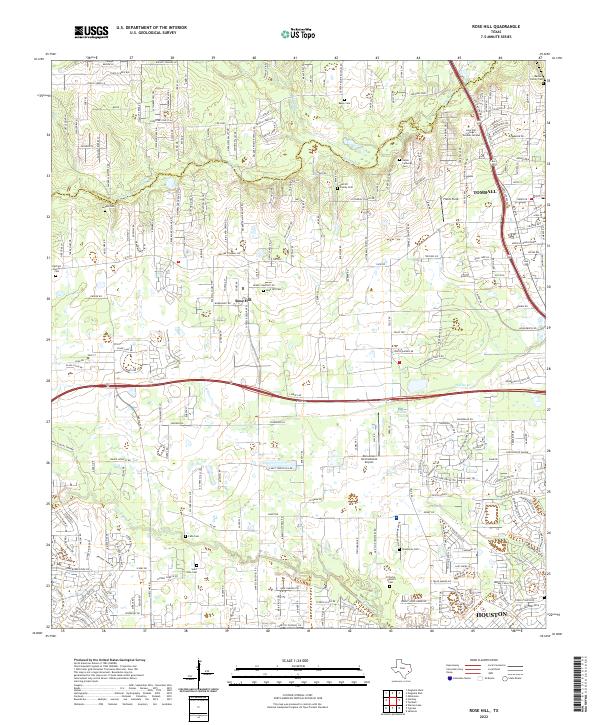 Rose Hill, TX — USGS 7.5-minute topo (2022)