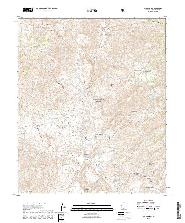 Fritz Canyon, AZ — USGS 7.5-minute topo (2021)