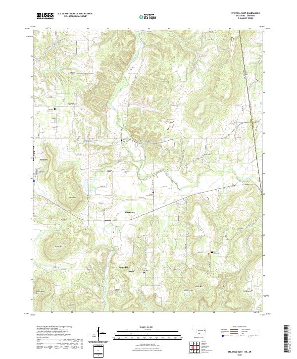 Stilwell East, OK-AR — USGS 7.5-minute topo (2022)