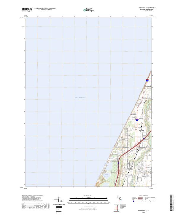 Stevensville, MI — USGS 7.5-minute topo (2023)