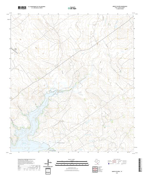 Arroyo Veleno, TX — USGS 7.5-minute topo (2022)
