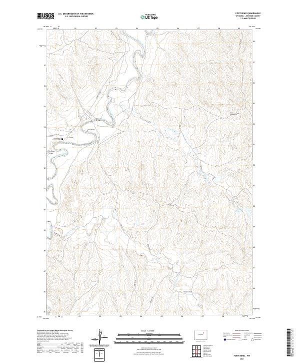 Fort Reno, WY — USGS 7.5-minute topo (2021)