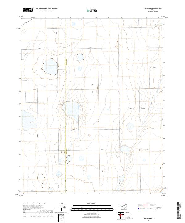Spearman NE, TX — USGS 7.5-minute topo (2022)