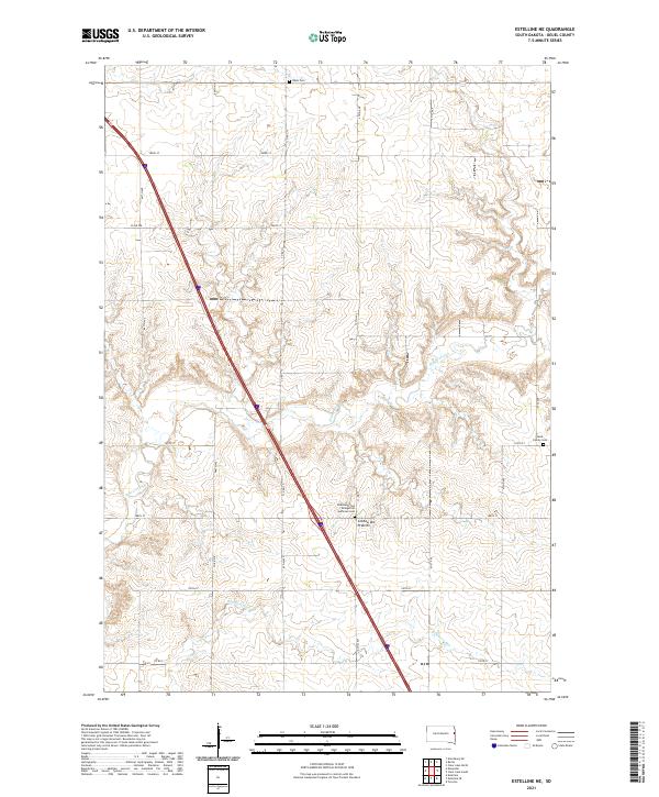 Estelline NE, SD — USGS 7.5-minute topo (2021)
