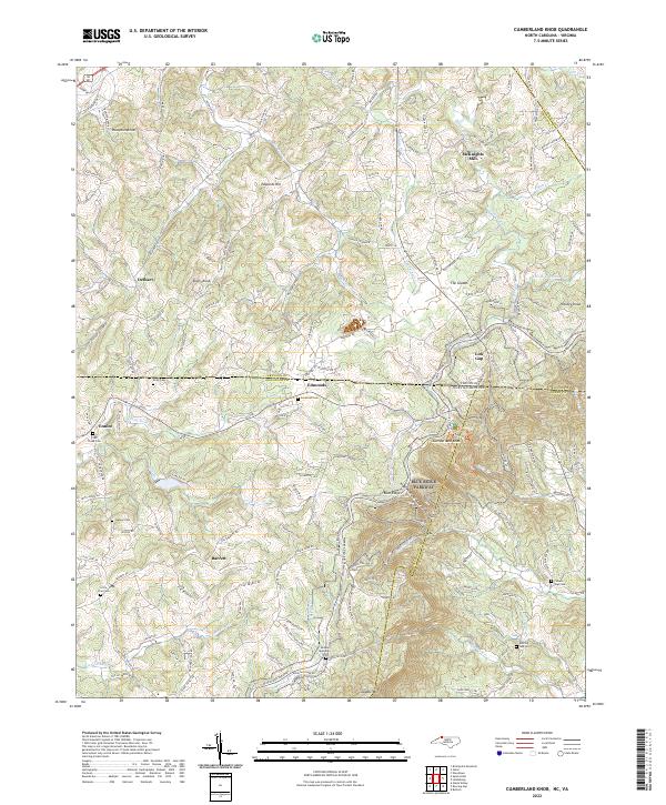 Cumberland Knob, NC-VA — USGS 7.5-minute topo (2022)