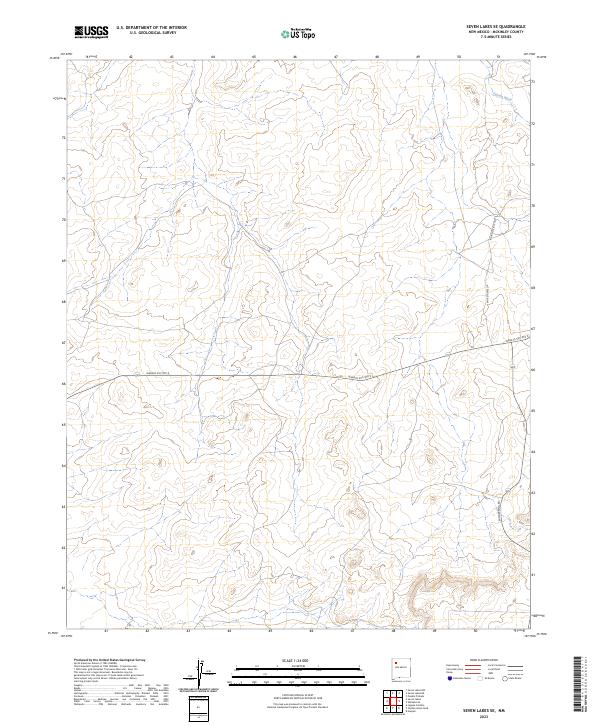 Seven Lakes SE, NM — USGS 7.5-minute topo (2023)